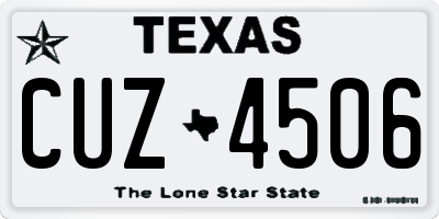 TX license plate CUZ4506