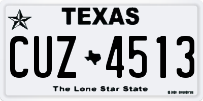 TX license plate CUZ4513