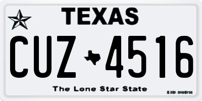 TX license plate CUZ4516