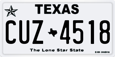 TX license plate CUZ4518