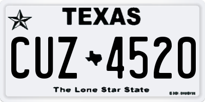 TX license plate CUZ4520