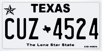 TX license plate CUZ4524
