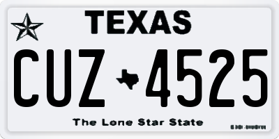 TX license plate CUZ4525