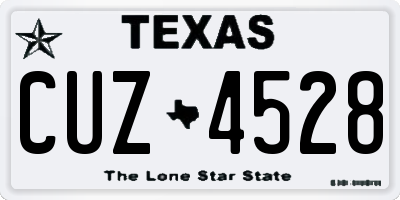 TX license plate CUZ4528