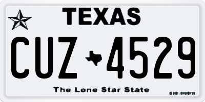 TX license plate CUZ4529