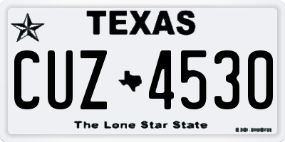TX license plate CUZ4530