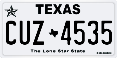 TX license plate CUZ4535
