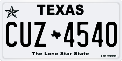 TX license plate CUZ4540