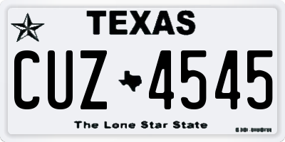 TX license plate CUZ4545