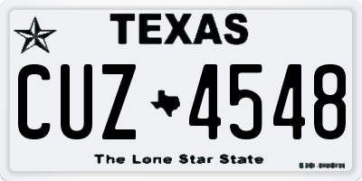 TX license plate CUZ4548