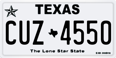 TX license plate CUZ4550