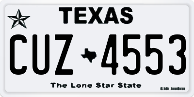 TX license plate CUZ4553
