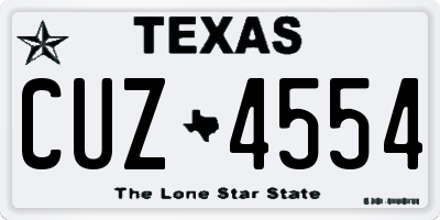TX license plate CUZ4554