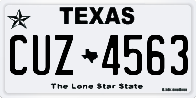 TX license plate CUZ4563