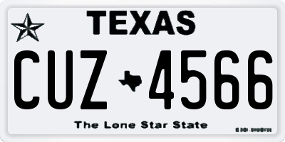 TX license plate CUZ4566