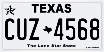 TX license plate CUZ4568