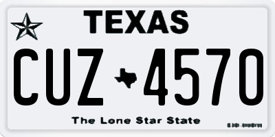 TX license plate CUZ4570