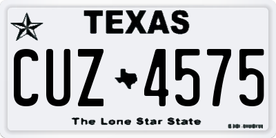 TX license plate CUZ4575