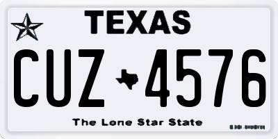TX license plate CUZ4576