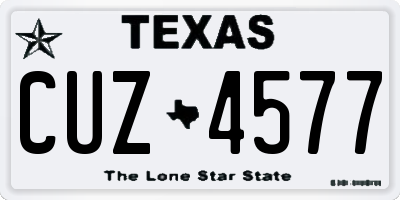 TX license plate CUZ4577
