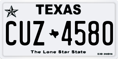 TX license plate CUZ4580