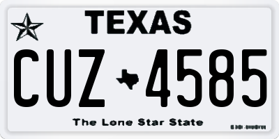 TX license plate CUZ4585