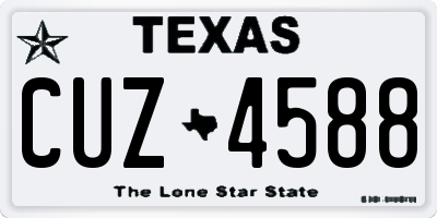 TX license plate CUZ4588