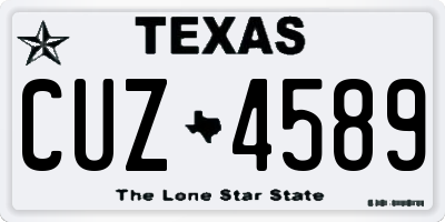 TX license plate CUZ4589