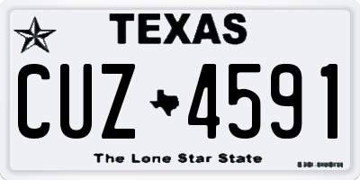 TX license plate CUZ4591