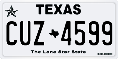 TX license plate CUZ4599