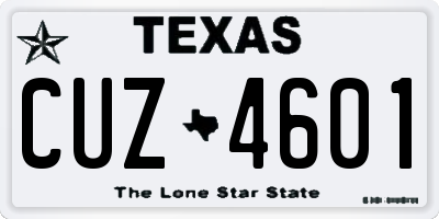 TX license plate CUZ4601