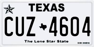 TX license plate CUZ4604