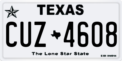 TX license plate CUZ4608