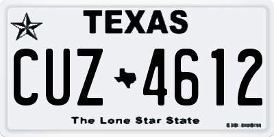 TX license plate CUZ4612