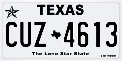 TX license plate CUZ4613