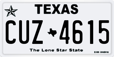 TX license plate CUZ4615