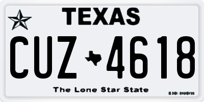 TX license plate CUZ4618