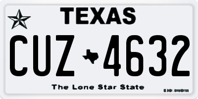 TX license plate CUZ4632