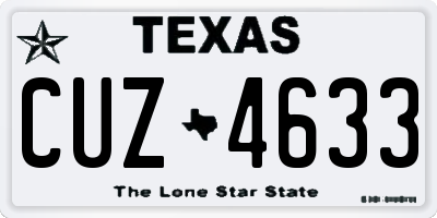 TX license plate CUZ4633