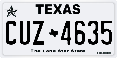 TX license plate CUZ4635