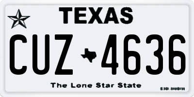 TX license plate CUZ4636