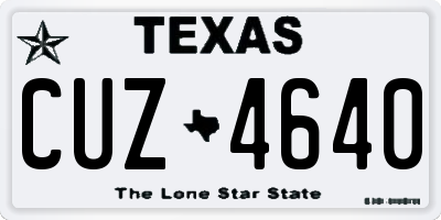 TX license plate CUZ4640