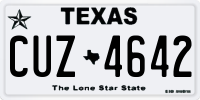 TX license plate CUZ4642