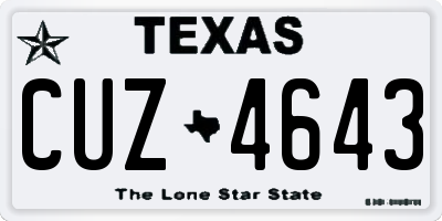 TX license plate CUZ4643