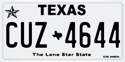 TX license plate CUZ4644