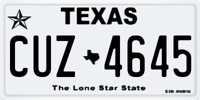 TX license plate CUZ4645