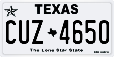 TX license plate CUZ4650
