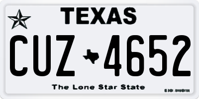 TX license plate CUZ4652