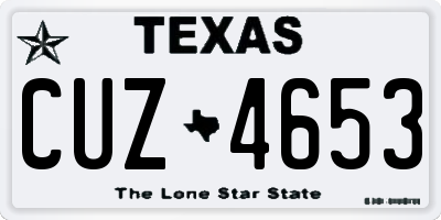 TX license plate CUZ4653