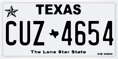 TX license plate CUZ4654